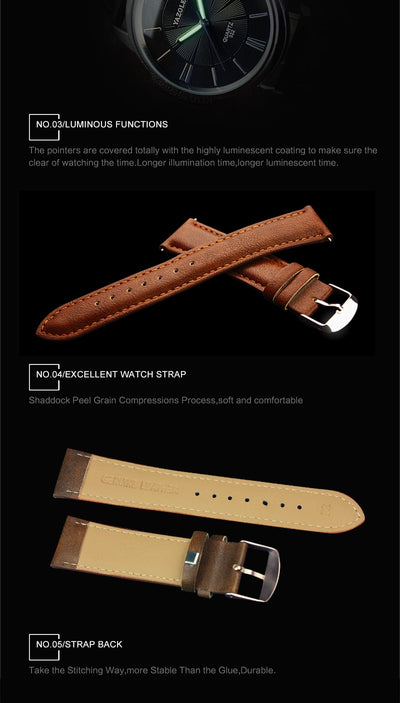 Reloj de Negocios para Hombre Resistente al Agua con Esfera Luminosa - Image 33