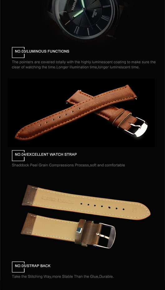 Reloj de Negocios para Hombre Resistente al Agua con Esfera Luminosa - Image 33