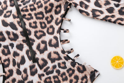 Traje de Baño Estampado Leopardo Manga Larga - Enterizo Moderno para Mujer - Image 6