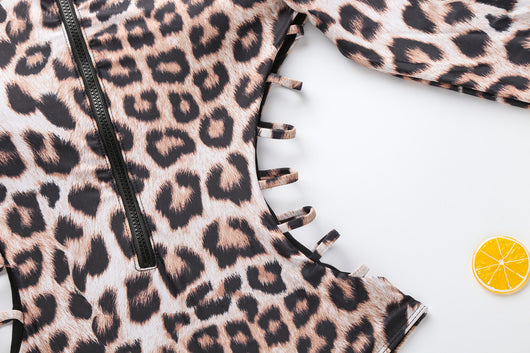 Traje de Baño Estampado Leopardo Manga Larga - Enterizo Moderno para Mujer - Image 6