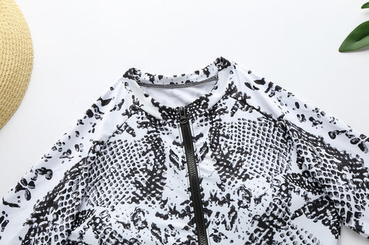 Traje de Baño Estampado Leopardo Manga Larga - Enterizo Moderno para Mujer - Image 9