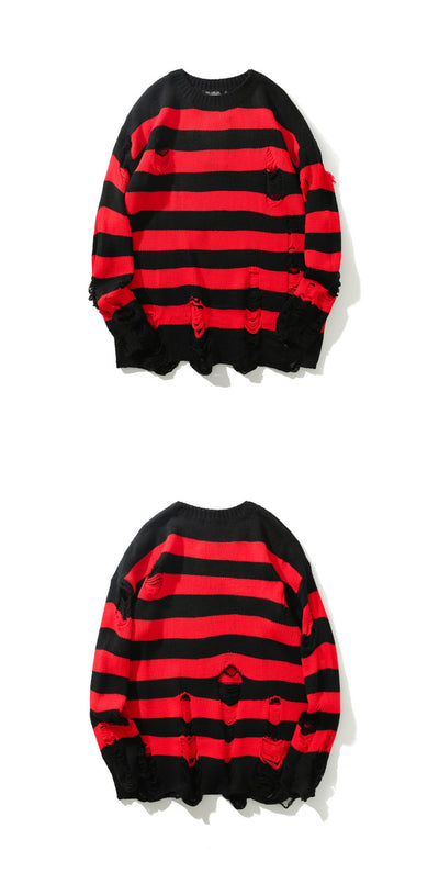 Suéter Tejido Jacquard a Rayas con Cuello Redondo - Image 18