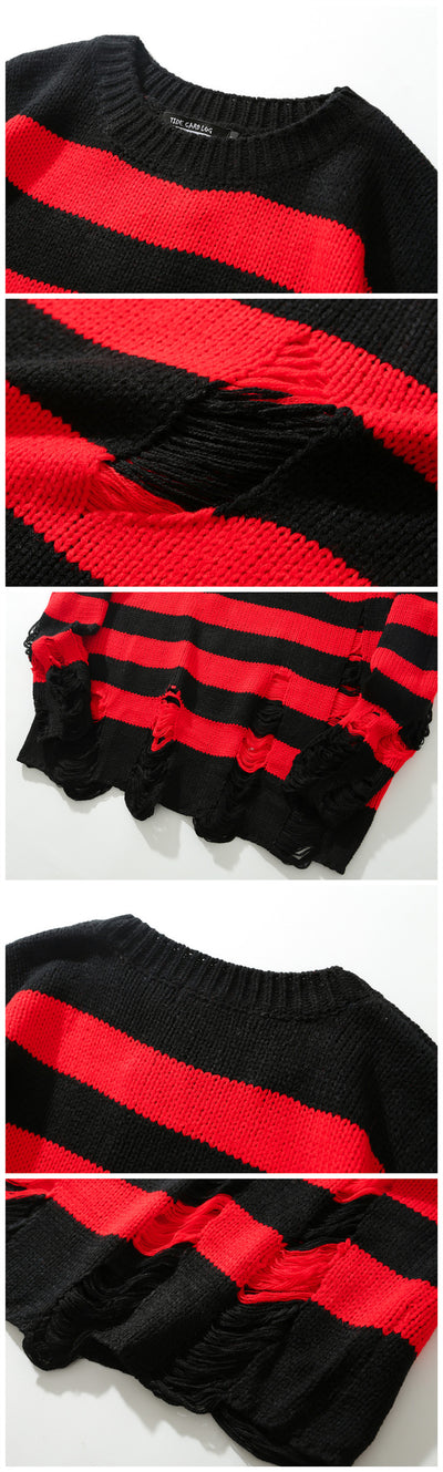 Suéter Tejido Jacquard a Rayas con Cuello Redondo - Image 19