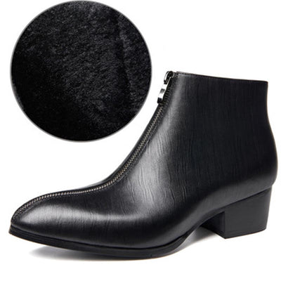 Botas Altas de Cuero con Punta Afilada y Cierre de Cremallera para Hombre - Image 16