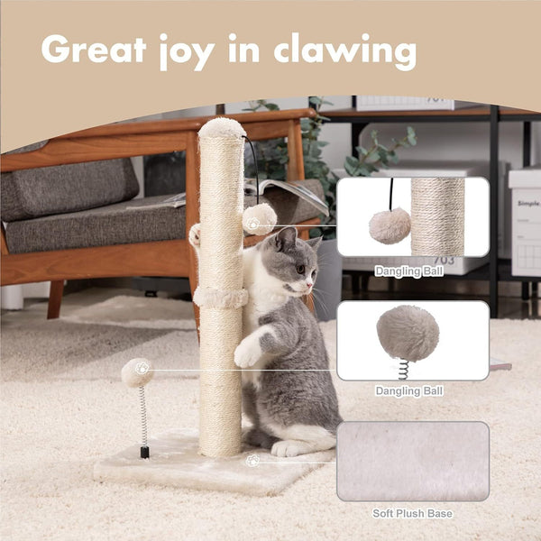 Rascador Vertical de Sisal para Gatos - Torre para Trepar