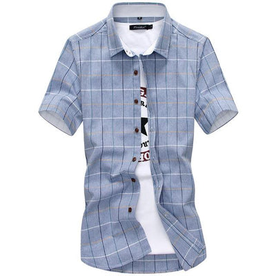 Camisas de Algodón para Hombre con Cuello Clásico y Manga Corta - Image 2