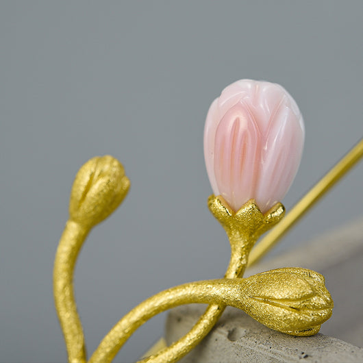 Aretes Reina Jazmín Concha Plata de Ley - Image 2