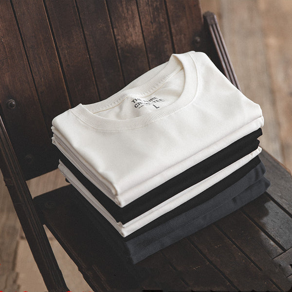 Camiseta Blanca Básica de Manga Corta para Hombre - Prenda Versátil Otoño Invierno