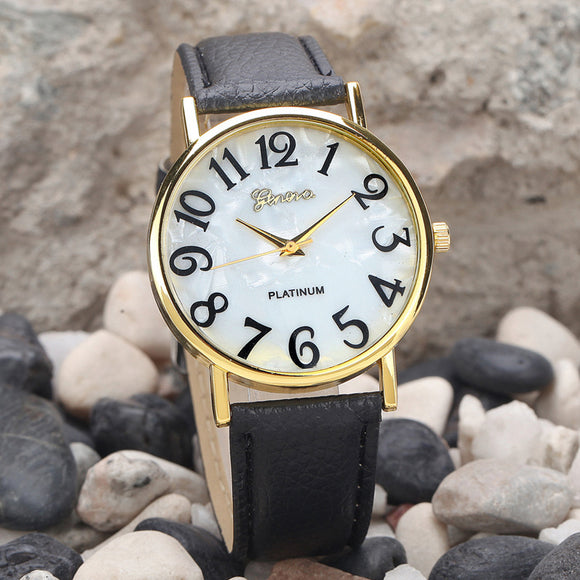 Reloj de Moda Ginebra con Esfera de Mármol - Unisex Casual