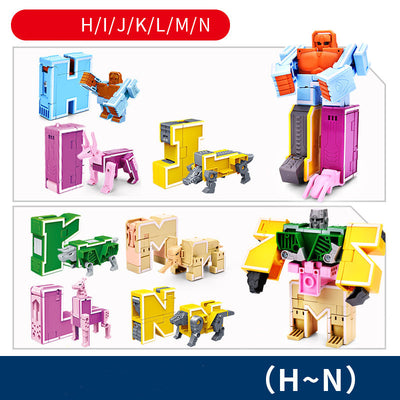 Set Completo de Letras Transformables 4 en 1 con 5 Robots y 6 Figuras de Niños Puzzle - Image 12