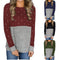 Top Casual de Manga Larga Tallas Grandes con Diseño Color Block