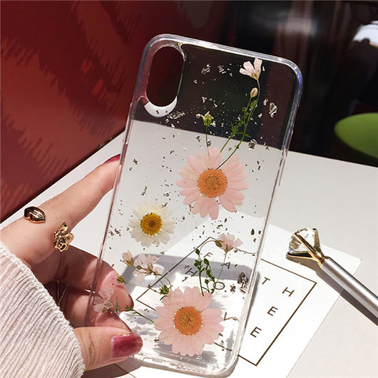 Funda para móvil con flores secas