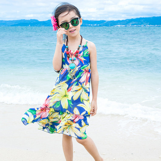 Vestido Playero de Gasa con Tirantes para Niña - Image 10