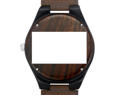Reloj de Pulsera Personalizado en Madera con Foto y Correa de Cuero Marrón - Image 3
