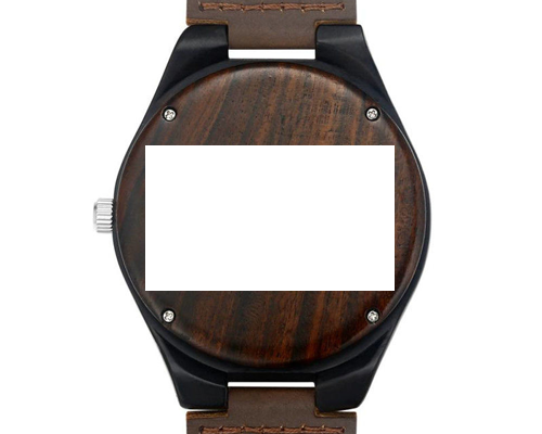 Reloj de Pulsera Personalizado en Madera con Foto y Correa de Cuero Marrón - Image 3