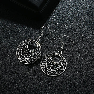 Aretes de Plata Tibetana Calados Estilo Étnico - Image 5