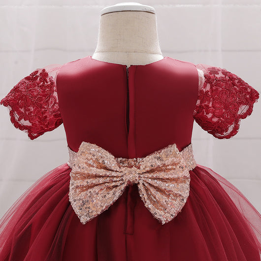 Vestido de Niña de un Año Dama de Honor Floral - Image 18