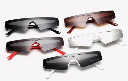 Brown mirror Siamese sport sunglasses with a flat top frame and gradient lenses, shown on a white background. - Image 8