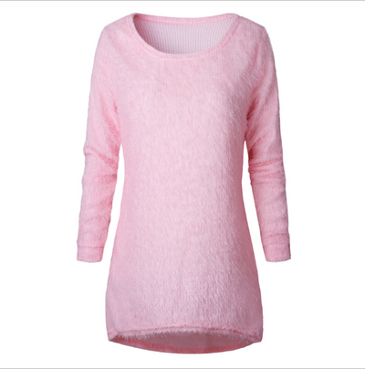 Suéter Largo Mujer de Manga Larga Peluche Suave - Estilo Europeo - Image 7