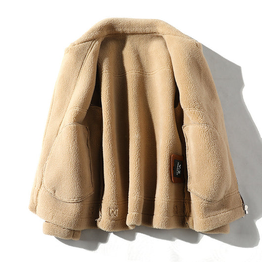 Abrigo de Cuero Talla Grande con Forro Polar y Cuello de Piel - Image 3
