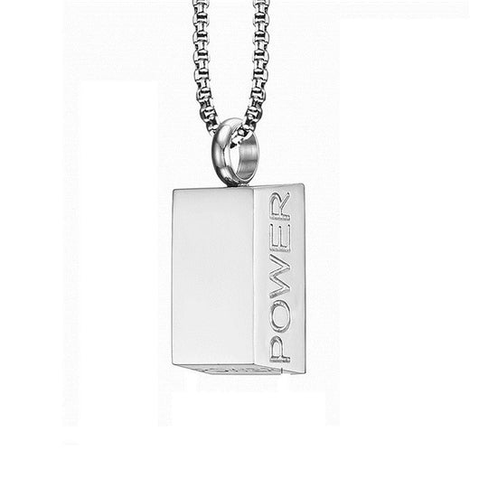 Collar Largo Titanio Acero Inoxidable Colgante Cuadrado Diseño Japonés Coreano Hombre - Image 9