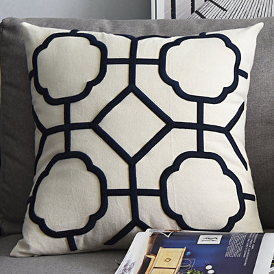 Funda de Almohada Decorativa de Algodón y Lino con Bordado Geométrico - Image 17