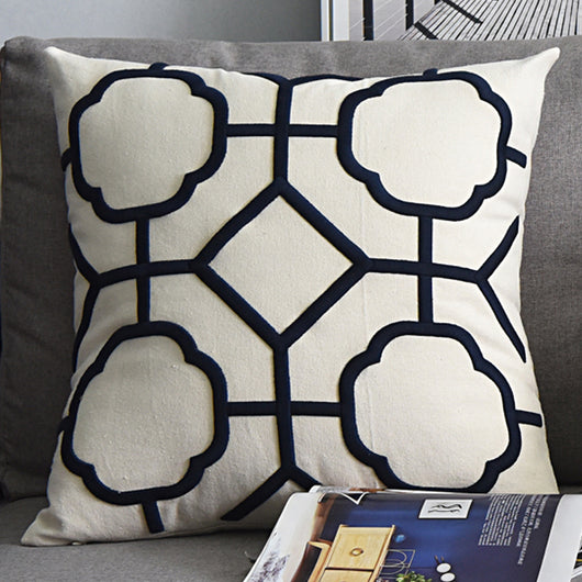 Funda de Almohada Decorativa de Algodón y Lino con Bordado Geométrico - Image 17