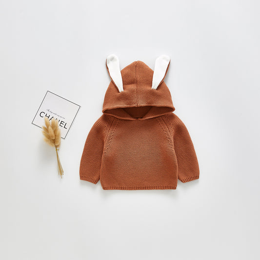 Cardigan Infantil con Orejas de Conejo - Suéter Versátil para Niños y Niñas