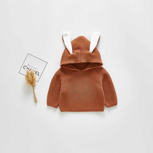 Cardigan Infantil con Orejas de Conejo - Suéter Versátil para Niños y Niñas