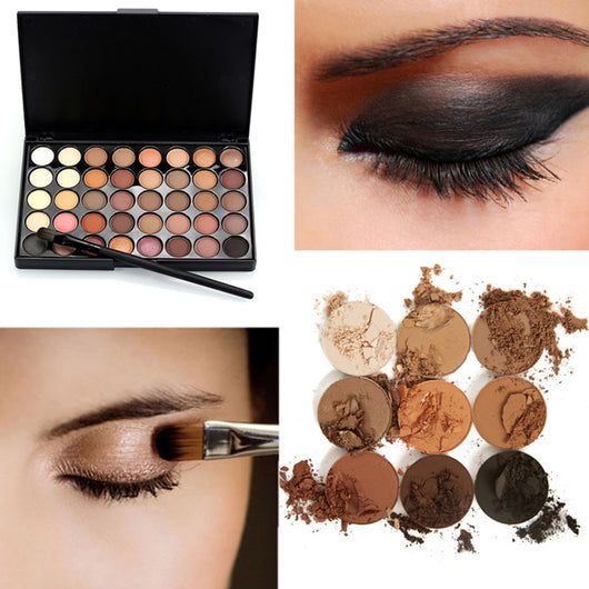 Paleta de Sombras Mate y Brillantes con Brochas - Tonos Tierra - Image 2