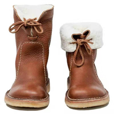 Botas de Nieve Planas con Encaje y Forro Polar - Image 7