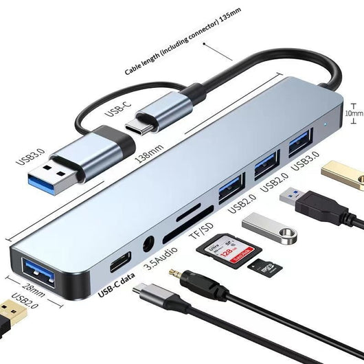 Estación de Acoplamiento Dual de 8 Funciones para Laptop - Image 2