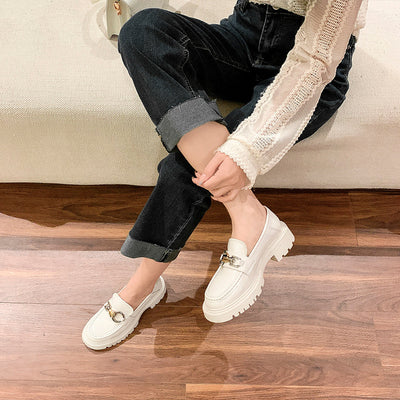 Zapatos de Cuero Estilo Británico con Tacón Grueso para Mujer - Image 10