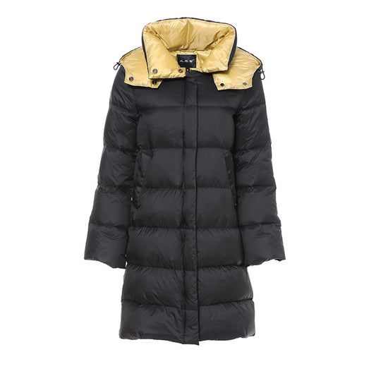 Chaqueta de Plumas de Pato Blanco con Cuello Alto