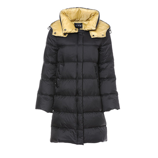Chaqueta de Plumas de Pato Blanco con Cuello Alto