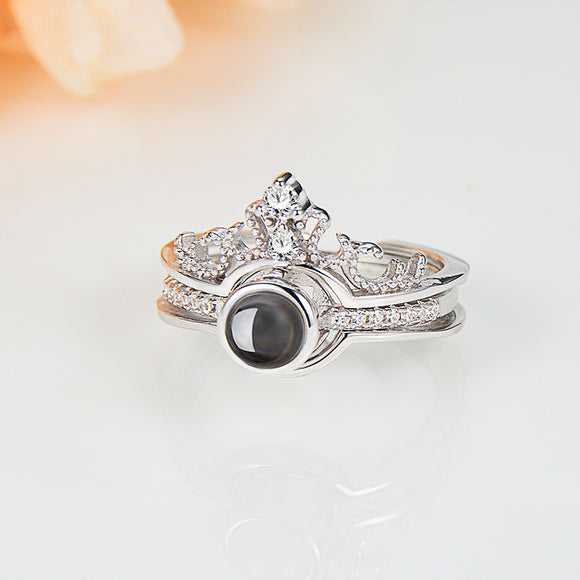 Anillo de Plata 925 con Foto Personalizada y Proyección