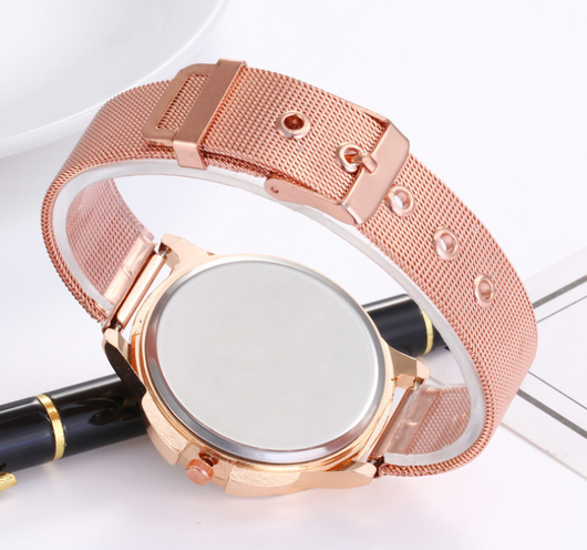 Reloj de Mujer Cuarzo con Malla Metálica y Diseño Floral Elegante - Image 6
