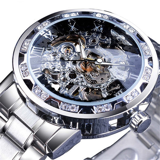 Reloj Mecánico Hueco con Cristales Brillantes - Image 13