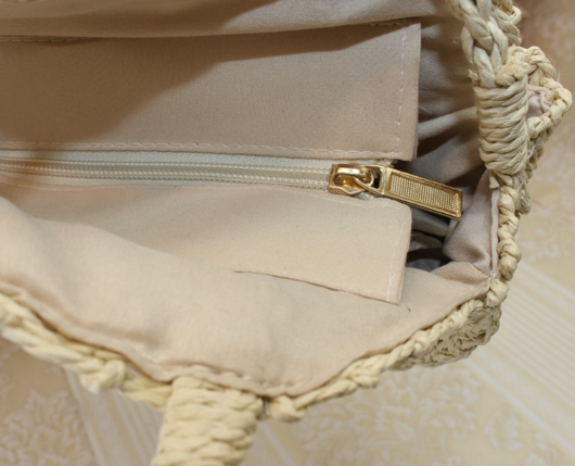 Bolso Tejido de Rafia Redondo - Bolsa de Playa Artesanal para Mujer - Image 4