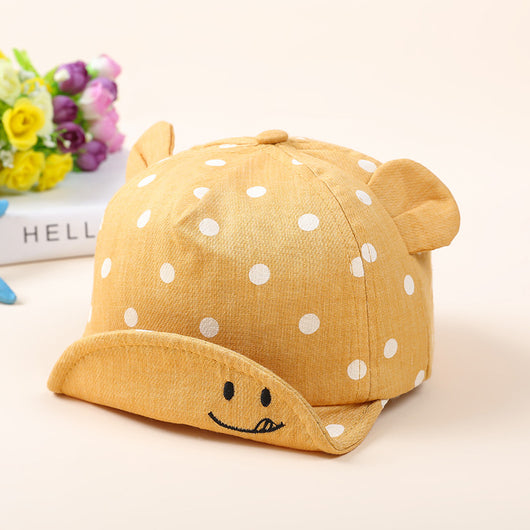 Gorro de Algodón para Bebé con Orejas y Lunares - Protección Solar - Image 16