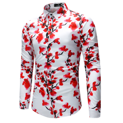 Camisa Hawaiana Flor de Cerezo para Hombre - Diseño Exclusivo Flores, Corte Slim Elegante - Image 3