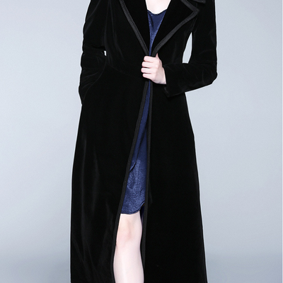 Abrigo Largo de Terciopelo Europeo - Chaqueta Corta Elegante - Image 6