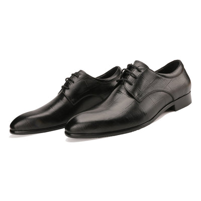 Zapatos Derby de Cuero Artesanales para Hombre - Diseño Cuadriculado Punta Fina - Image 15