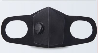 Black breathable face mask with an exhalation valve and ear loops, designed for autumn and winter fashion. - Image 14