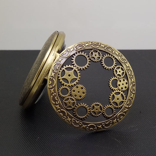 Reloj de Bolsillo Vintage Clásico Grande con Engranajes Hueco - Image 6