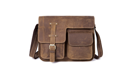 Bolsa Bandolera de Cuero Crazy Horse Estilo Retro para Hombre - Image 4