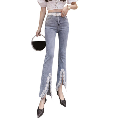 Pantalones Acampanados Beige Slim Estilo Coreano Verano - Image 12