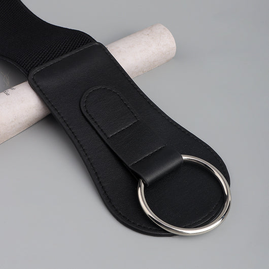 Cinturón Elástico PU Otoño Invierno para Mujer - Café y Negro Elegante - Image 34