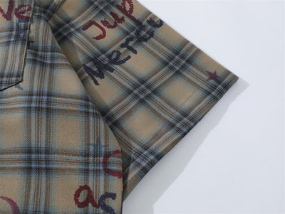 Camisa de Cuadros Manga Corta con Degradado para Hombre - Image 9