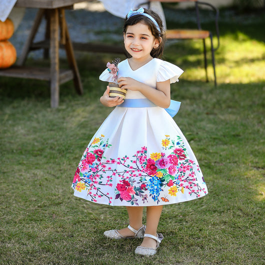 Vestido Princesa Estampado Forjado con Diadema - Image 7